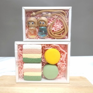 슬리브상자 마카롱 화과자 캔들 선물포장투명한 상자 화이트